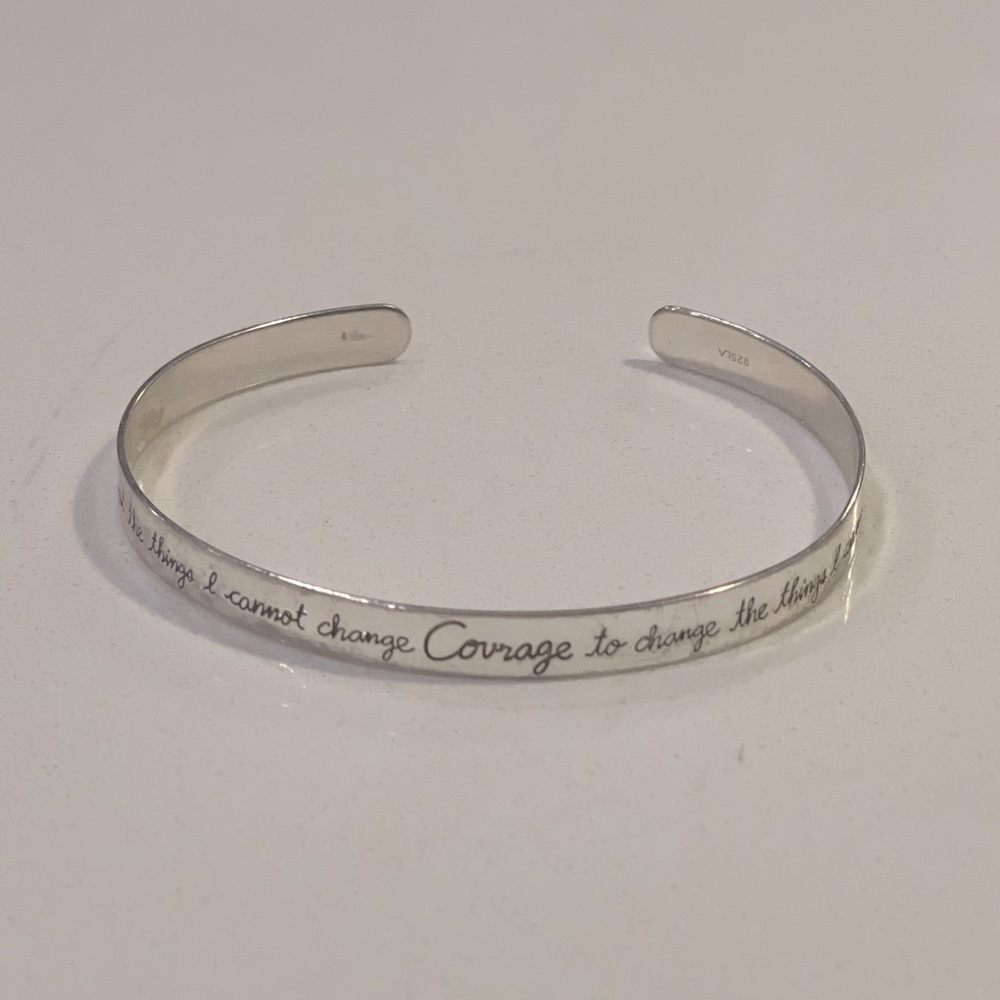Sterling Silver Serenity Prayer Cuff Bracelet